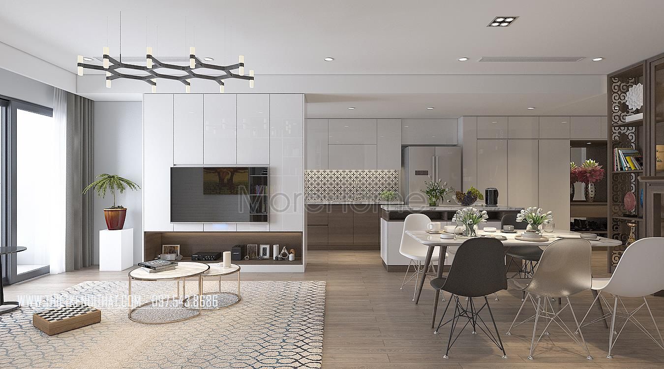 Thiết kế nội thất phòng khách chung cư Park Hill Hai Bà Trưng, Hà Nội